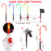 Solar Christmas Candy Cane Pathway Lights, Set of 4 Stake Lights with 8 Modes