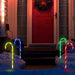 Solar Christmas Candy Cane Pathway Lights, Set of 4 Stake Lights with 8 Modes