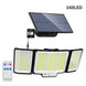 Solar Motion Sensor Flood Light for Garden and Yard, 348 LED 3-Head with Remote