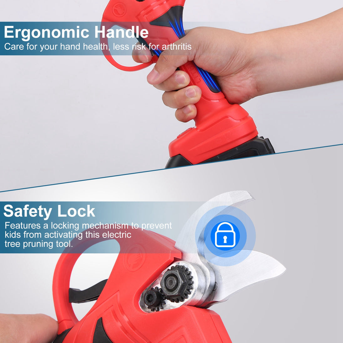 Cordless Electric Garden Pruning Shears Kit with 2 Batteries and Carry Case