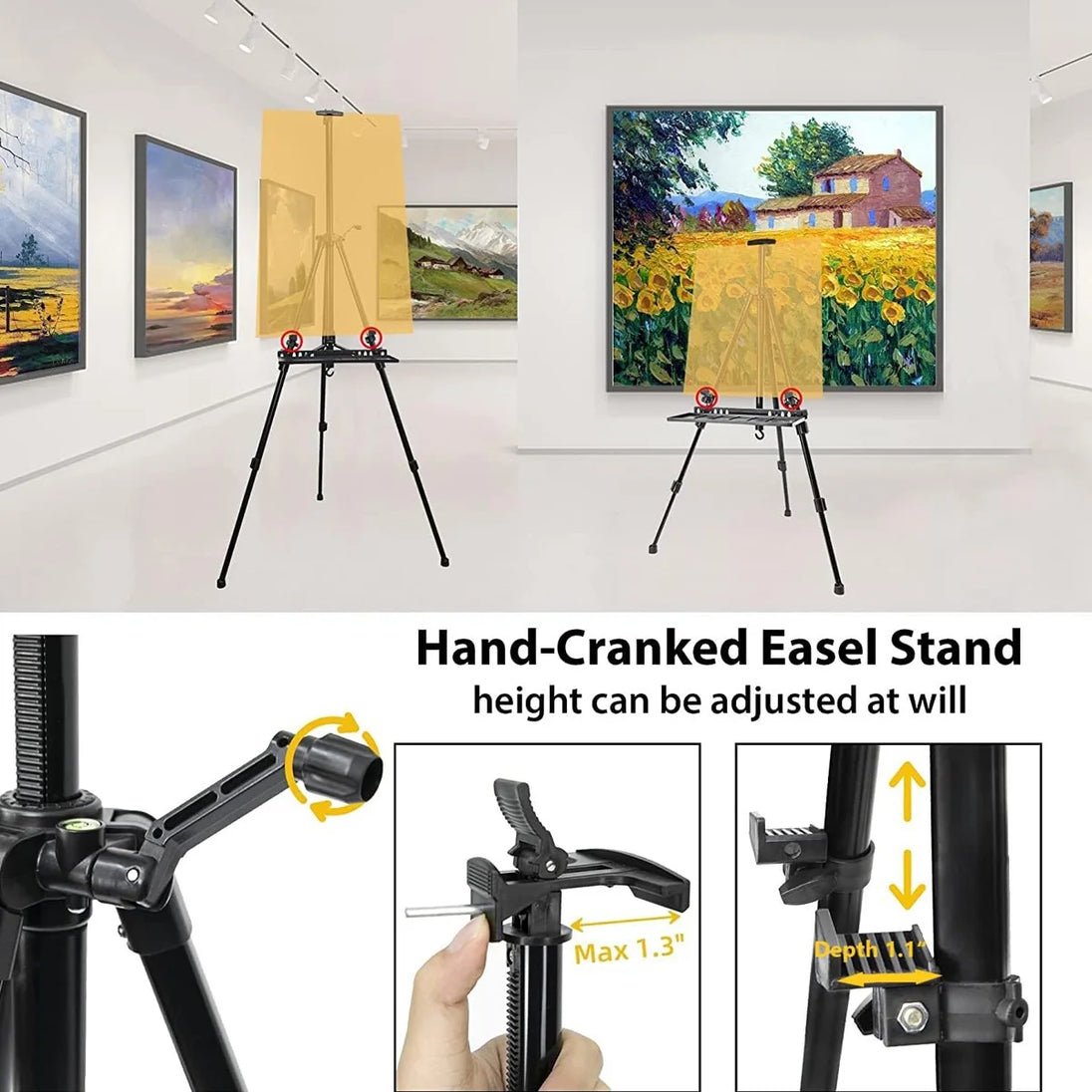 Portable Aluminum Painting Easel with Tripod Stand and Carry Bag, 50 to 126 cm