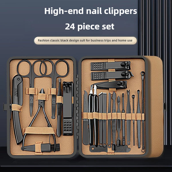 24-Piece Manicure and Pedicure Nail Clipper Set in Folding Travel Case