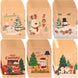 24 Pack Christmas Kraft Paper Treat Bags, Assorted Prints, 5 x 7 Inch Candy and Cookie Goodie Bags