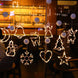 LED Snowflake Window Hanging Light, Warm White Battery Operated Christmas Decoration with Suction Cup