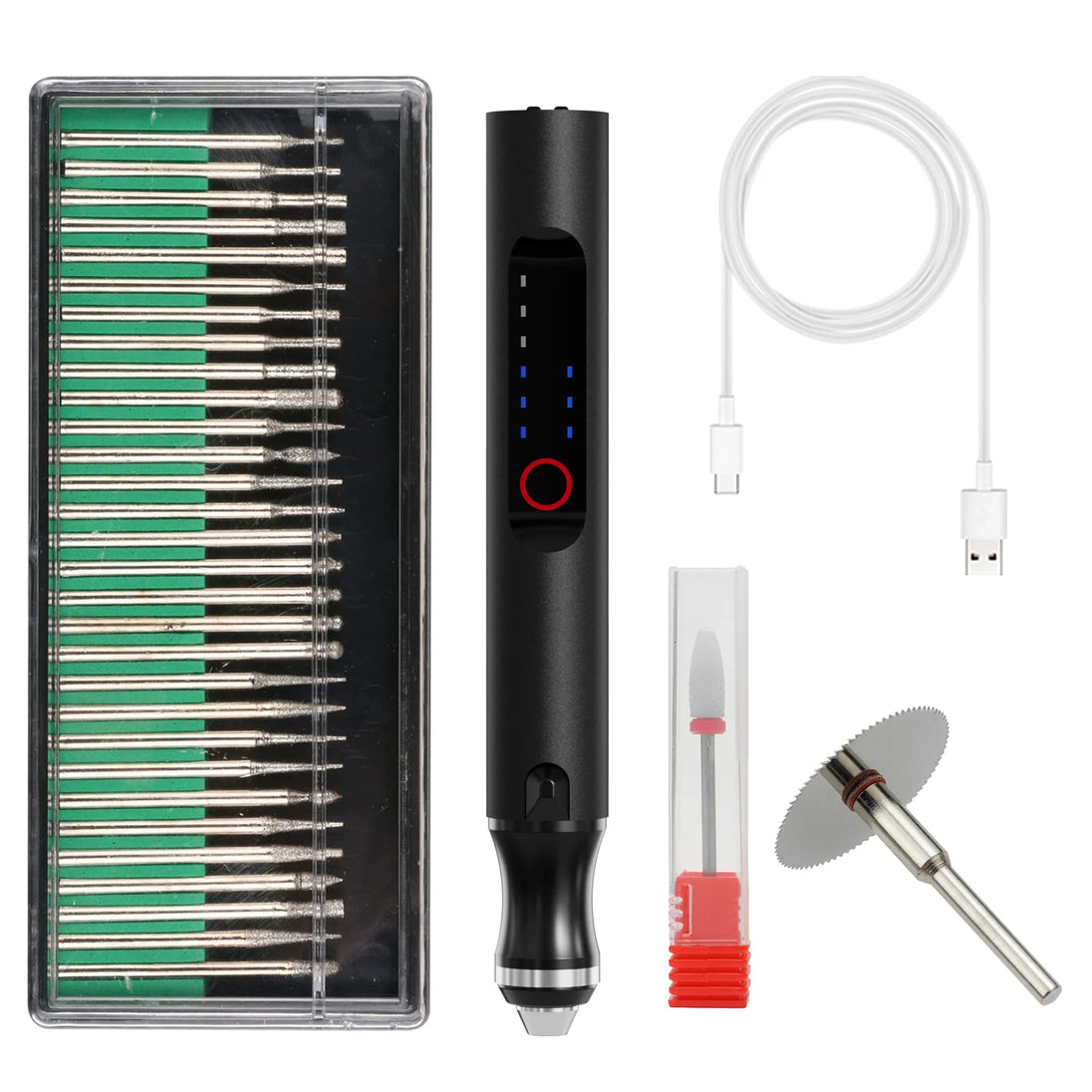 Cordless Craft Engraving Pen with 30-Piece Bit Set, USB-C Rechargeable