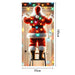 Santa Christmas Door Cover, 73 x 35 in Front Door Banner with Santa Hanging Lights