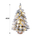 Mini Tabletop Christmas Tree with Lights, 18 in Snow Flocked with Wood Base