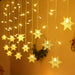 Snowflake Curtain Lights, 13 ft USB Christmas Window and Wall String Lights with 96 Warm White LEDs and Remote