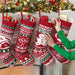 Knit Christmas Stockings, 4 Pack, 18 in with Name Patches, Red, White and Green