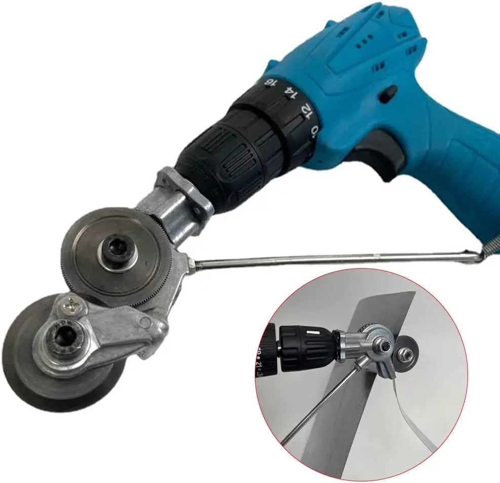 Drill Attachment Sheet Metal Cutter, Double-Head Plate Shear with Wrenches