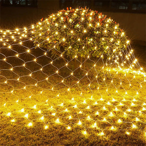 1.5 x 1.5m Warm White LED Net Lights for Christmas Trees, Bushes & Hedges