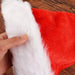 Plush Christmas Santa Hat for Adults, Red with Thick White Trim and Pom-Pom