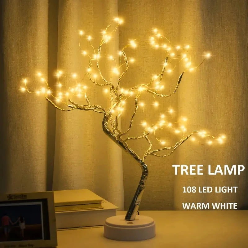 Fairy Light Tree Lamp, 108 Warm White LED Bendable Branch Tabletop Tree for Christmas Decor