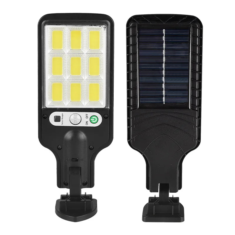 Solar Motion Sensor Wall Light with Remote, 108 COB LEDs, 3 Modes
