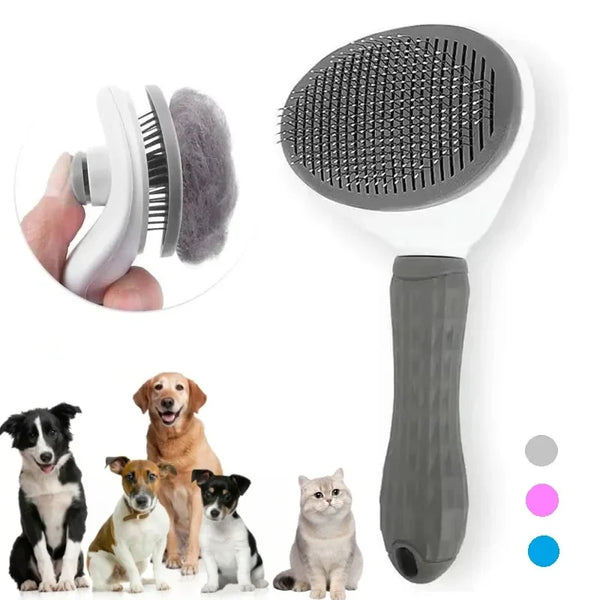 Self-Cleaning Pet Grooming Brush for Dogs and Cats, One-Click Hair Release