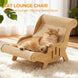 Cat Lounge Chair with Sisal Scratching Surface and Wooden Frame