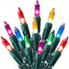100-Count Multicolor Mini Christmas String Lights, 21.4 ft Green Wire, Plug-In