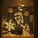 LED Snowflake Window Hanging Light, Warm White Battery Operated Christmas Decoration with Suction Cup