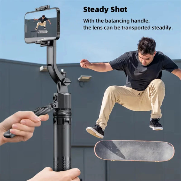 AI Face-Tracking Phone Stabilizer and Tripod, 360° Auto Rotation, 1.63 m