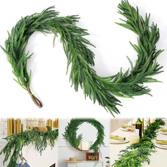 Real Touch Norfolk Pine Christmas Garland, 70.9 in (180 cm)
