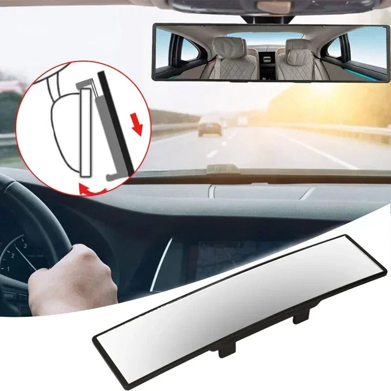 Clip-On Panoramic Car Rearview Mirror, Wide-Angle Interior Mirror, 11 in