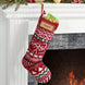 Knit Christmas Stockings, 4 Pack, 18 in with Name Patches, Red, White and Green