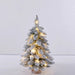 Mini Tabletop Christmas Tree with Lights, 18 in Snow Flocked with Wood Base