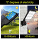 Solar Motion Sensor Wall Light with Remote, 108 COB LEDs, 3 Modes