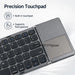 Tri-Fold Bluetooth Keyboard with Built-In Touchpad, Rechargeable