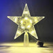Lighted Star Christmas Tree Topper, 5.9 in Clear Star with Warm White LEDs, Battery Operated