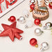 Red, White and Silver Mini Christmas Ornament Set, 30 Pieces with Glitter Star Tree Topper for Small Trees