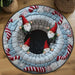 3D Illusion Christmas Gnome Round Rug, 31.5 in Non-Slip Holiday Floor Mat with Optical Well Effect