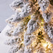 Mini Tabletop Christmas Tree with Lights, 18 in Snow Flocked with Wood Base