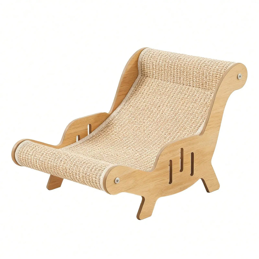 Cat Lounge Chair with Sisal Scratching Surface and Wooden Frame