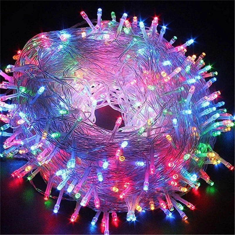 100-Count Multi-Color LED Christmas String Lights, Green Wire, Indoor/Outdoor
