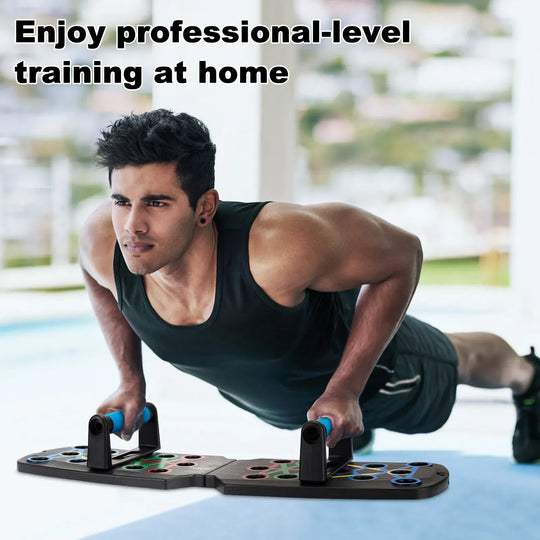Foldable Push-Up Board Fitness Trainer with Color-Coded Hand Positions